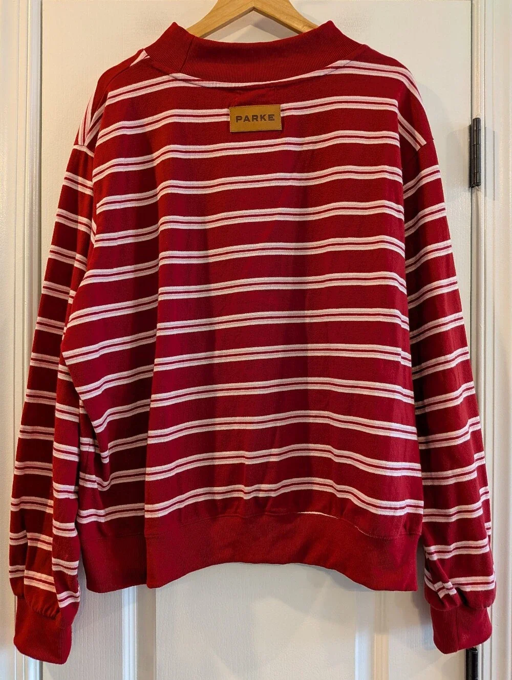 Parke Set Mockneck Sweatshirt & Pants Valentine’s Day Amour Stripes Sz L/XL & S